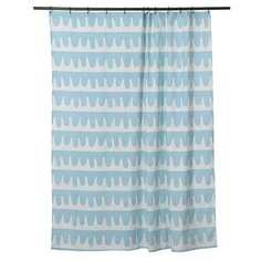 Штора для ванной Popple голубого цвета Cuts&Pieces, 180х200 см, Tkano