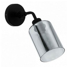 Бра h - 2,9см, s - 1,1см, 40W, E27, лофт, плафон - дымчатый, арматура - черный Eglo
