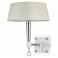 Бра h - 3,5см, s - 3см, 40W, E14, модерн, плафон - белый, арматура - хром Favourite