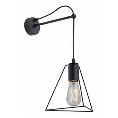Бра h - 6см, s - 2см, 60W, E14, лофт, плафон - черный, арматура - черный Vitaluce