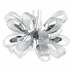 Подвесная люстра d - 63см, h - 4,5см, 40W, G9, флористика, плафон - неокрашенный, арматура - хром Lightstar