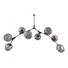 Люстра на штанге d - 110см, h - 10см, 40W, E14, техно, плафон - серый, арматура - золото, черный Omnilux