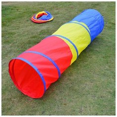 Тоннель детский игровой / Палатка Детская / детский лабиринт / тоннель детский / 180 х 48 см / металлический каркас / сумка для переноски I Play