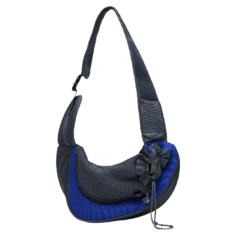 Сумка-переноска для кошек и собак Пижон с креплением для ошейника 11х26х41 см синяя
