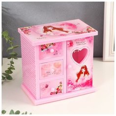 Шкатулка музыкальная "Шкафчик модницы" 18х18х12 см 606032 Сима ленд