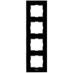 Рамка Panasonic Karre Plus (WKTF08143GG-RU) 4x верт.монт. стекло черный (упак.:1шт)