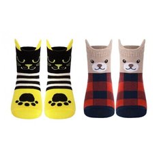 Носки Conte-kids комплект 2 пары размер 18, 319 желтый/ 322 темно-синий-красный