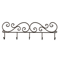 Вешалка настенная Кружева-5 ВН276М, 400x130x45мм, металл, 5 крючков, цвет медный антик ЗМИ