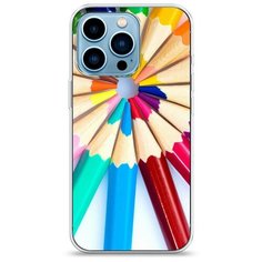Силиконовый чехол "Цветные карандаши" на Apple iPhone 13 Pro / Айфон 13 Про Case Place