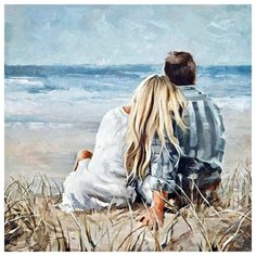 Алмазная мозаика Гранни «На берегу моря» (полная выкладка, 38х38 см, квадратные стразы)