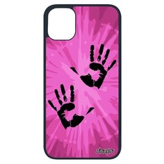 Красивый чехол на смартфон // Apple iPhone 11 Pro // "Отпечаток ладони" Дизайн След, Utaupia, розовый