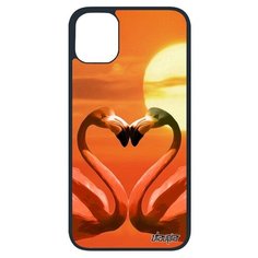 Защитный чехол на смартфон // iPhone 11 Pro // "Фламинго" Самка Любовь, Utaupia, оранжевый