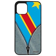 Чехол на смартфон Apple iPhone 12, "Флаг Конго Киншаса на молнии" Страна Туризм Utaupia