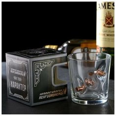 Стакан "Непробиваемый", под дерево, 3 пули, для виски, 250 мл Дарим красиво