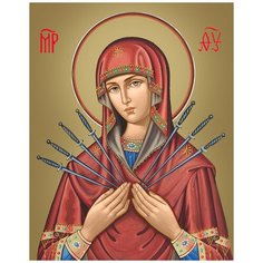 Алмазная мозаика Гранни «Икона Пресвятой Богородицы «Семистрельная» (полная выкладка, 48х38 см, квадратные стразы)