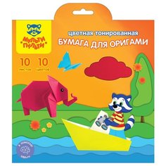 Цветная бумага для оригами Мульти-Пульти, 200*200мм, 10л., 10цв., "Приключения Енота"