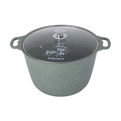 Кастрюля 10л со стекл.крышкой АП (фисташковый мрамор) кмф102-1а Kukmara