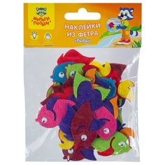 Наклейки из фетра Мульти-Пульти "Рыбы", 12шт., пакет, европодвес