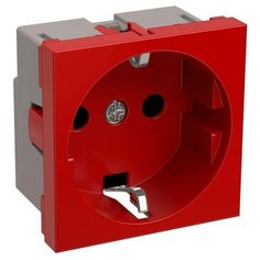 Розетка 1-м Праймер 2мод. 45х45 РКС-20-32-П-К с заземл. красн. ИЭК CKK-40D-RSZK2-K04-K IEK
