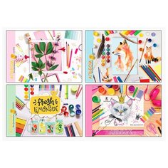 Альбом для рисования 20л., А4, на склейке BG "Mix. Девочки", 120г/м2, упаковка 14 шт./4 дизайна BG®