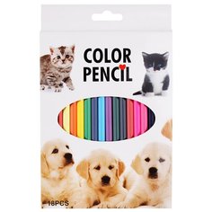 Карандаши цветные "Кот и пес", 18цв., шестигранные, заточен. Art Space