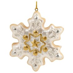 Елочное украшение из полирезины "Пряник-снежинка" 1*7,5*7,5см Феникс Present