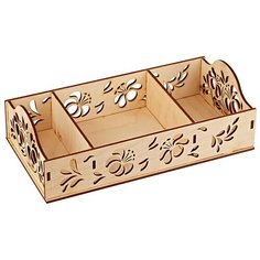 Подставка для специй тройная деревянная 25х13х8см Паприка Корица