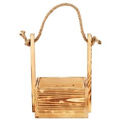 Ящик деревянный с высокой ручкой и жгутом 22х15см Паприка Корица