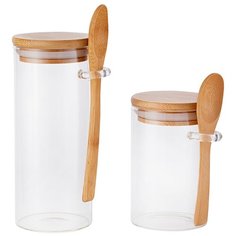 Набор из 2 банок 400мл и 280мл с ложками Паприка Корица