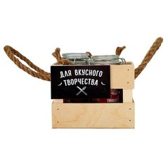 Набор Праздничный 3 мельниц со специями в ящике Паприка Корица