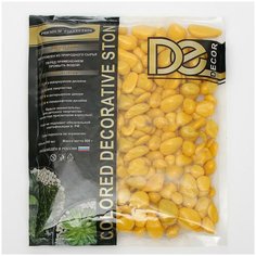 Грунт для аквариума "Галька цветная, желтая" 800г фр 8-12 мм Decor DE