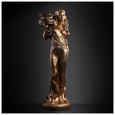 Фигура - подставка "Восточная красавица" 30х27х90см бронза 3808109 Хорошие сувениры