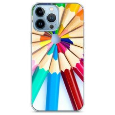 Силиконовый чехол "Цветные карандаши" на Apple iPhone 13 Pro Max / Айфон 13 Про Макс Case Place