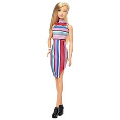 Кукла Barbie Игра с модой Fashionistas 68 разноцветные полосы DYY98