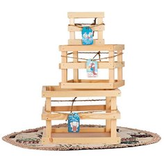 Набор деревянных ящиков 3 в 1 20х20х14см + гобеленовая салфетка Паприка Корица