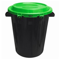 Контейнер 90 литров для мусора, БАК+крышка (высота 64 см х диаметр 60 см), ассорти, IDEA, М 2394/серый