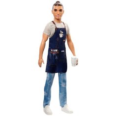 Кукла Barbie Кен Бариста Кем быть? Профессии FXP03
