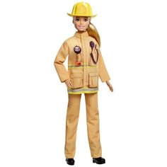 Кукла Barbie к 60летию Кем быть? Профессии Пожарный GFX29