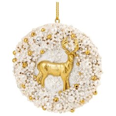 Елочное украшение из полирезины "Пряник круглый с бусинами" 1,5*7*7см Феникс Present