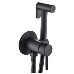 Смеситель с гигиенической лейкой 25к ESKO SMH06 встраиваемый черный матовый