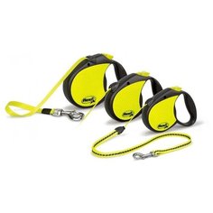 Flexi Поводок- рулетка New Neon cord S 5м макс 12кг Светоотражающая поверхность