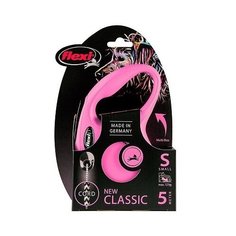 Flexi Поводок- рулетка Black Design cord S 5m макс 12 kg pink