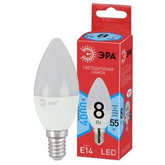 Лампа светодиодная ЭРА ECO LED B35-8W-840-E14 (диод, свеча, 8Вт, нейтр, E14) ERA