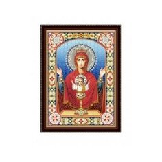 Алмазная мозаика блестящая "Икона № 21", 30х40 см (с подрамником, c частичным заполнением) Рыжий кот