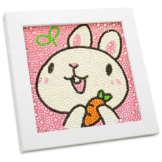 Алмазная мозаика вышивка Mazari "Кролик" 15х15 см в деревянной рамке