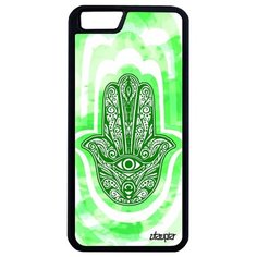 Простой чехол на смартфон // Apple iPhone 6 Plus // "Амулет Хамса" Дизайн Оберег, Utaupia, светло- зеленый