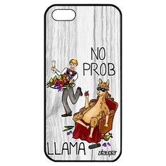 Противоударный чехол на смартфон // iPhone 5 5S SE (2016) // "No prob lama" Super lama Llama, Utaupia, светло- серый