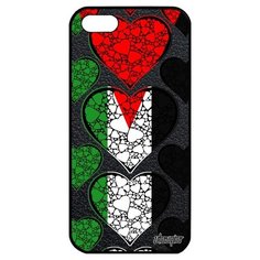 Защитный чехол на смартфон // Apple iPhone 5 5S SE (2016) // "Флаг Палестины с сердцем" Стиль Государственный, Utaupia, цветной