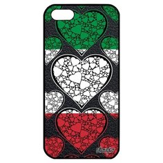 Защитный чехол на смартфон // Apple iPhone 5 5S SE (2016) // "Флаг Италии с сердцем" Туризм Страна, Utaupia, цветной