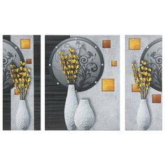 Модульная картина "Жёлтые букеты" 80*50 см (2-20х50; 40х50) 3385012 Постер Лайн